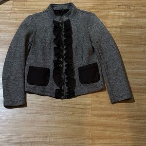 Ambition brown Ruffle Trim Blazer